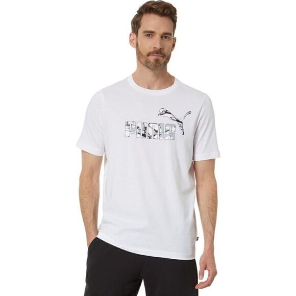 Puma Men's Short-Sleeve Splash Logo-Graphic T-Shirt in White-Large - Picture 1 of 7